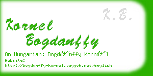 kornel bogdanffy business card